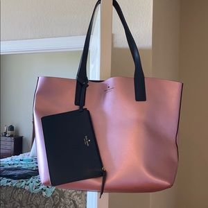 Reversible Metallic Pink/Navy Blue Kate Spade